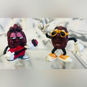 1987 Vintage California Raisins 3” PVC Figurines - 2 Piece Lot